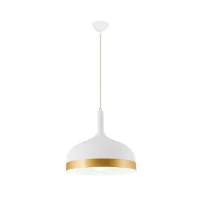 Homemania Lampada A Sospensione Linda Bianco, Oro W30xD30xH120 cm(m-1)