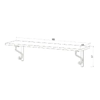 Mensola Sarange da Parete con Ripiano Porta Libri in Rovere e Metallo L80xP18xA17cm(m-4)