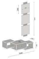 Homemania Mobile Ingresso Dorado Lower Unit W100xD30xH19 cm, Upper Unit W29xH107 cm Bianco(m-2)