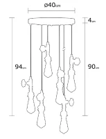 Homemania Lampada A Sospensione Piazza W40xD40xH94 cm Nero, Argento(m-2)