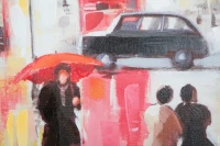 Dipinto Su Tela Rain London -A- Cm 100X3X100              (m-3)