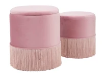 Puff Contenitore Lines Coppia Rosa Cm Ø 35X42-30X32(m-1)