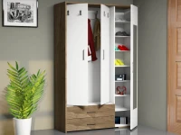 Homemania Mobile Ingresso Deniz W120xD40xH184 cm Bianco, Noce(m-3)