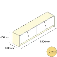 Homemania Mobile TV Gold W150xD30xH40 cm Rovere, Bianco(m-5)