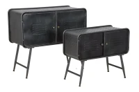 Mobiletto Iron School Coppia Cm  88X38X78 - Cm 70.5X30X58.5(m-1)