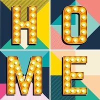 Homemania Quadro Home Effetto Led W50xD2xH50 cm(m-1)