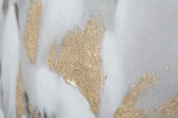 Dipinto Su Tela White/Gold Flower Cm 80X3,7X100(m-4)