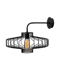 Homemania Lampada A Parete Largy W42xD50xH35 cm Nero(m-2)