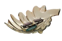 Svuota Tasche Vetro Riciclato Leaf Cm  33X20X11 (Made In Spain)(m-3)