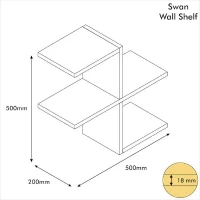Homemania Mensola Swan W50xD20xH50 cm Bianco(m-5)