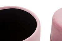 Puff Contenitore Lines Coppia Rosa Cm Ø 35X42-30X32(m-5)