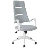 Vinsetto High Back Office Chair Work Executive 360 Swivel w/ 5 Castor Wheels Foam Padding Ergonomic Wide Arms Grey(m-1)