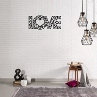 Homemania Decorazione Da Parete Frasi W50xD0,15xH20 cm Nero(m-1)