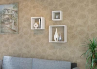 Homemania Mensola Fuji W43,6xD19,5xH43,6 cm, W33,6xD19,5xH33,6 cm, W23,6xD19,5xH23,6 cm Bianco(m-1)