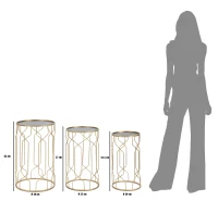 Tavolinetti Glam Lignes Tris Cm Ø 40X63-35X57.5-30X53.5(m-9)