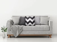 Homemania Set di 3 Cuscini Decorativi Fantasia Bianco e Nero 43x43x5 cm(m-2)