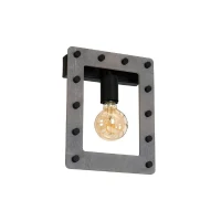 Homemania Lampada A Parete Theo W23xD8xH28 cm Nero, Grigio(m-1)