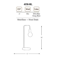 Homemania Lampada Da Tavolo Valetta Arancione,Noce(m-2)