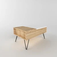 Homemania Tavolino Da Caffè Mixa Rovere, Bianco W80xD50xH38,6 cm(m-1)