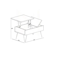 Homemania Tavolino Da Caffè Mixa Rovere, Bianco W80xD50xH38,6 cm(m-4)