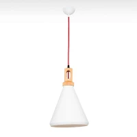 Homemania Lampada A Sospensione Elegant Bianco, Noce, Rosso W25xD25xH120 cm(m-1)