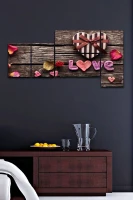 Homemania Quadro Da Parete 5 Pannelli San Valentino W100xD0,4xH50 cm(m-1)