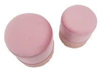 Puff Contenitore Lines Coppia Rosa Cm Ø 35X42-30X32(m-6)