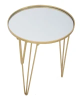 Tavolinetto Da Caffe' Glam Gold/Mirror Cm Ø 40X49(m-4)