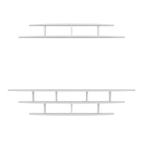 Homemania Alvino Mobile TV Lower Unit W176xD35xH35 cm, Upper Unit W147xD29xH18 cm Bianco(m-4)