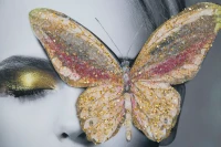 Stampa Su Tela Con Applicazioni -B- Butterly  Cm 80X3.8X120(m-2)