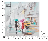 Dipinto Su Tela Rain Paris -B- Cm  100X3X100                        (m-7)