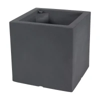 Farmet New Vaso Rettangolare Atlantis Cm 40 Antracite Nero 39x39x39(m-1)