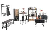 Mobiletto Iron School Coppia Cm  88X38X78 - Cm 70.5X30X58.5(m-12)