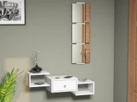 Homemania Mobile Ingresso Dorado Lower Unit W100xD30xH19 cm, Upper Unit W29xH107 cm Bianco(m-1)