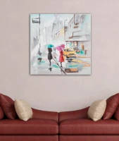 Dipinto Su Tela Rain Paris -B- Cm  100X3X100                        (m-6)