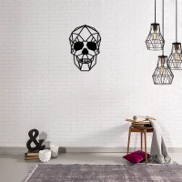 Homemania Decorazione Da Parete in Acciaio Scheletro Nero L35xP0,15xA50 cm(m-1)