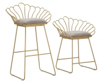 Sgabello Glam Flower Grigio Cm 57X52X94-56X48X72,50(m-1)