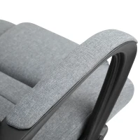 Vinsetto Office Chair, Computer Desk Chair, Linen Fabric Swivel Chair with Adjustable Height, Rolling Wheels for Home and Study, Grey(m-8)