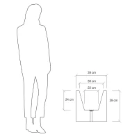 Farmet New Vaso Rettangolare Atlantis Cm 40 Antracite Nero 39x39x39(m-3)