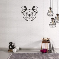 Homemania Decorazione Da Parete in Acciaio Koala Nero W45xD0,15xH50 cm(m-1)