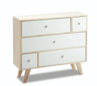 Biacchi Mobiletto 5 Cassetti In Legno Di Paulownia Con Piedini In Kd(m-1)