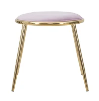 Sgabello Glam Emily Rosa Cm Ø 45X45 (Misura Gambe Cm 45)(m-2)
