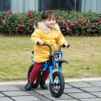 HOMCOM 12" Kids Balance Bike, No Pedal Training Bicycle w/ Air Filled Tyres, Soft Handlebar, PU Seat, for Ages 3-6 Years Gift for Boys Girls - Blue(m-10)
