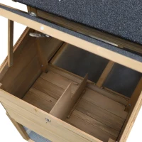 PawHut Chicken Coop, Rabbit Hutch, Hen House, Wooden Poultry Habitat with Outdoor Run, Nesting Box, Slide Out Tray, Lockable Doors, Ramp, Window, 176 x 66 x 110cm, Natural(m-8)