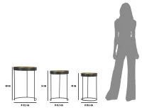 Tavolinetti Alti Bascket Botis Set 3 Pz Cm Ø 42.5X60-35.5X54-30.5X49(m-12)
