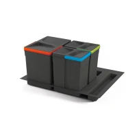 Emuca Set di contenitori con base Recycle per cassetto di modulo 600 mm 15L, 7L, 7L(m-1)
