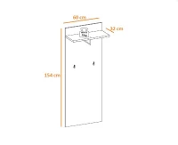 Homemania Mobile Ingresso Oxford Rovere Sonoma PVC W60xD28xH154 cm(m-2)
