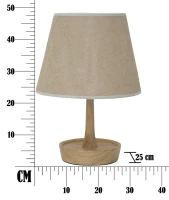 Lampada Da Tavolo con Svuotatasche -B- In Legno Ø Cm 25X49(m-7)