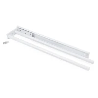 Emuca Porta asciugamani estraibile, 2 bracci, 440 mm, Alluminio, Bianco(m-1)
