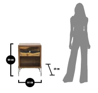 Comodino Mustang Cm 44X40X60 (Legno Di Acacia Nilotica)(m-3)